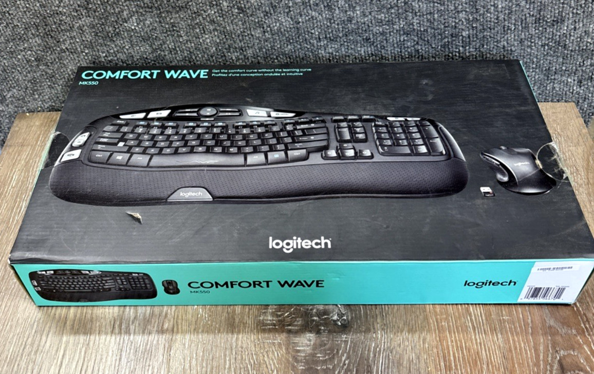 Logitech MK550 Comfort Wave K350 Wireless Keyboard M510 Mouse Combo w/USB - Read