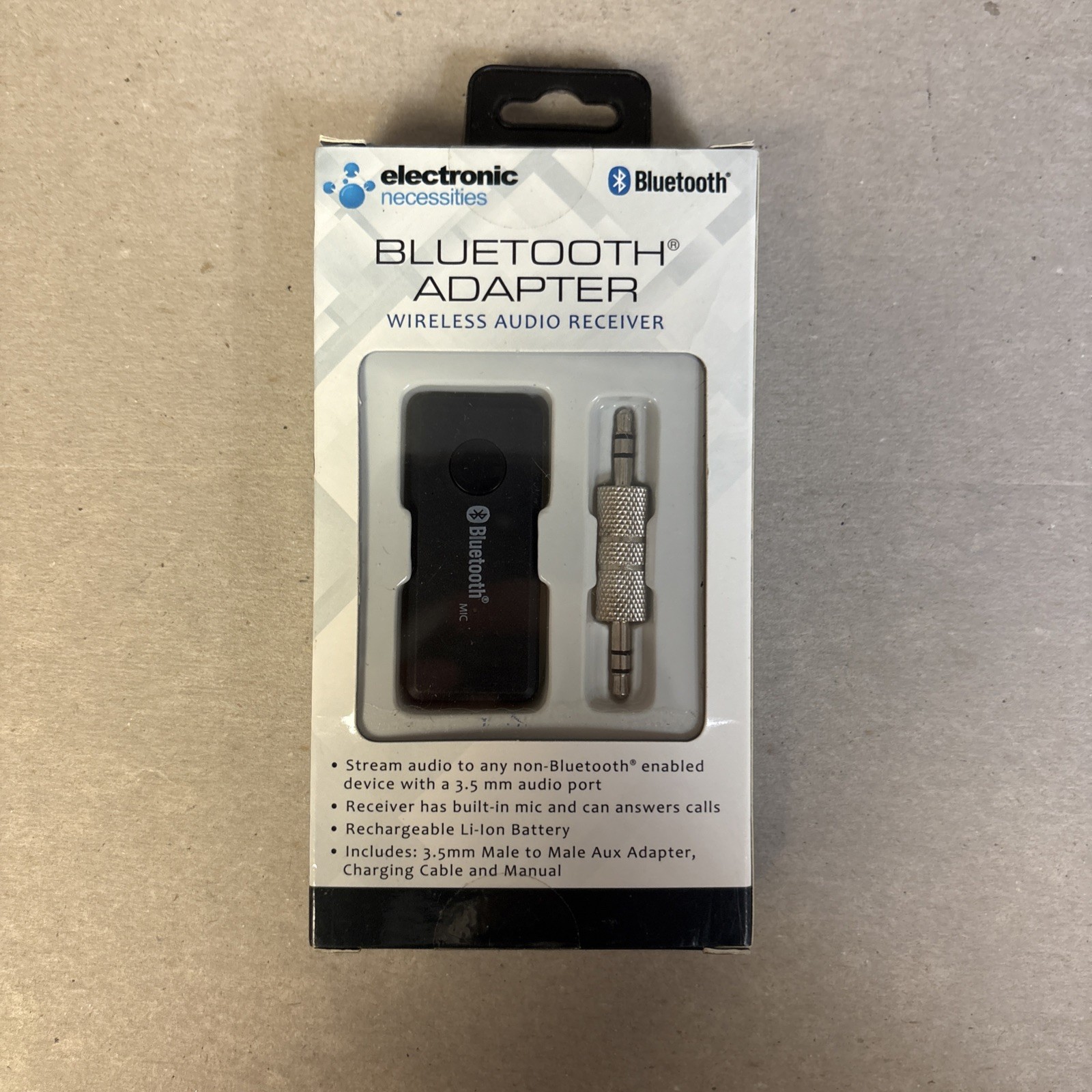 Brand New Electronic Necessities Bluetooth Adapter With Microphone