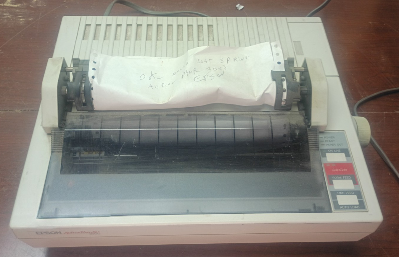 Epson ActionPrinter 3000 24-Pin Dot Matrix Printer Parallel B&W P78PB Vintage