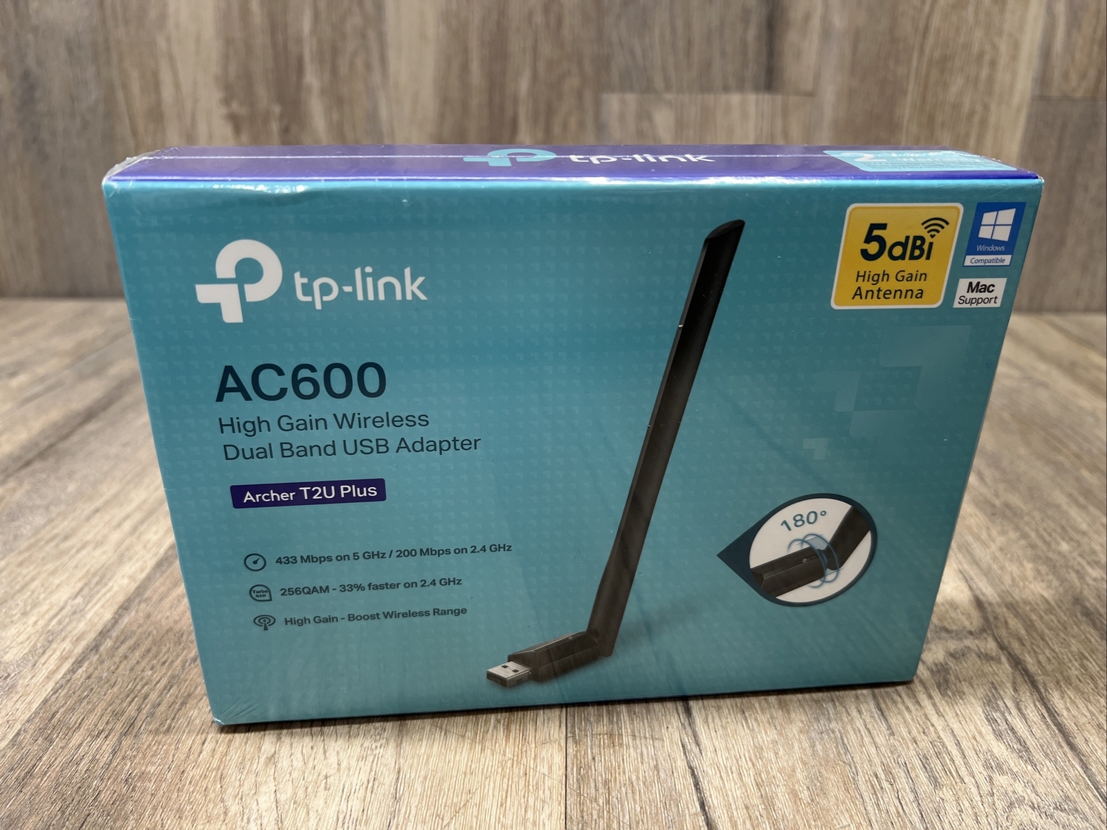 TP-Link Archer T2U Plus USB WiFi Adapter for Desktop PC, AC600 Mbps USB 3.0