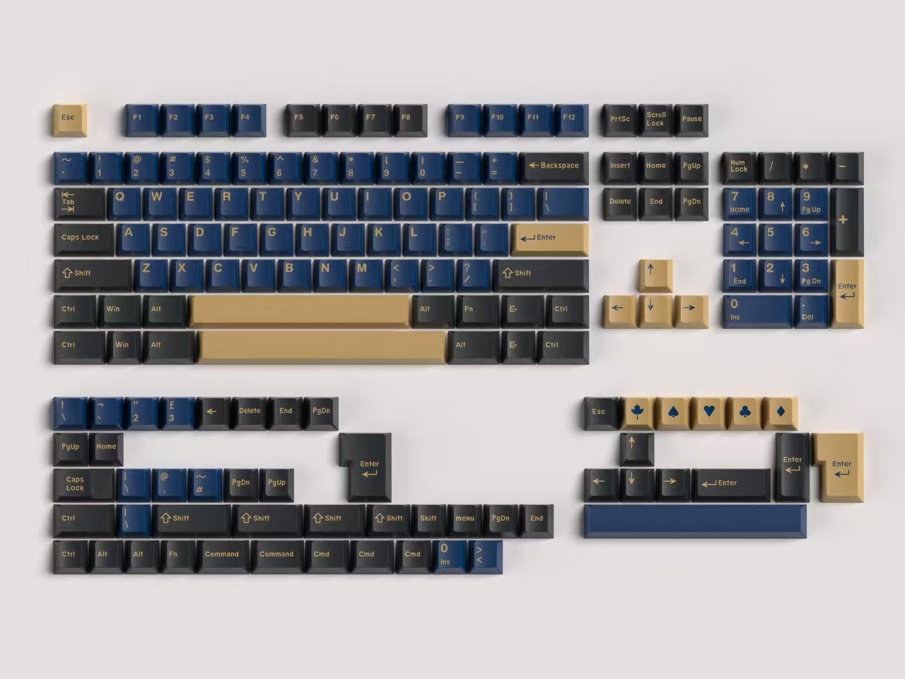 Blue Samurai Double Shot ABS Cherry Profile Keycap Set - 163 Keys