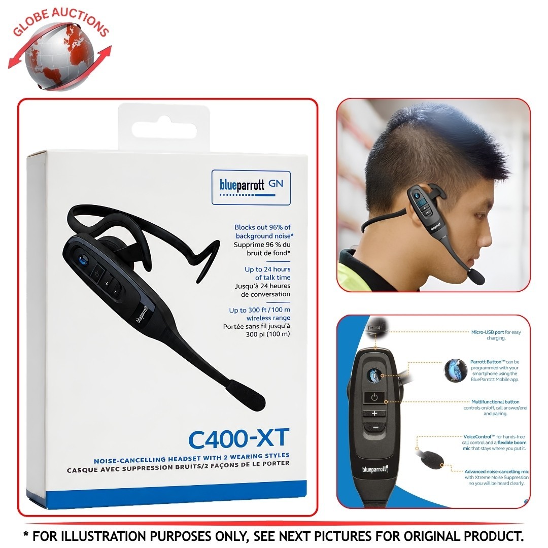 BlueParrott Wireless Mono Convertible Headset With Microphone (C400-XT)