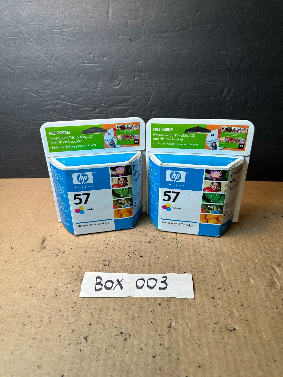 Lot of 2 HP Invent 57 TRI COLOR Inkjet Print Cartridges New Sealed