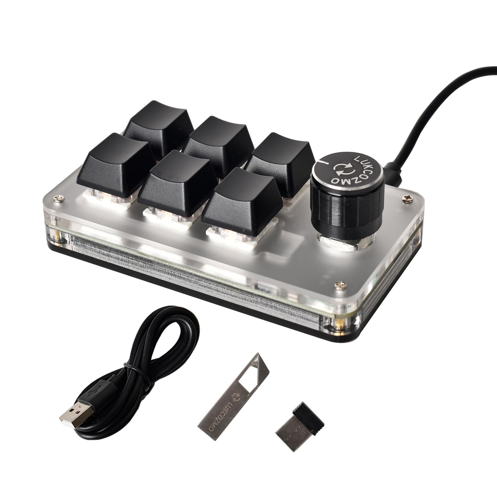 6-Key Macro Pad, Programmable Mini Mechanical Gaming Keyboard with Multifunct...