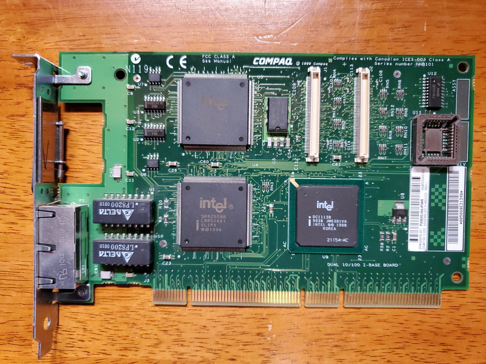 Compaq Dual Network Card Lan Card 2x 10/100 338478-001 010557-001 PCI64 NC3131