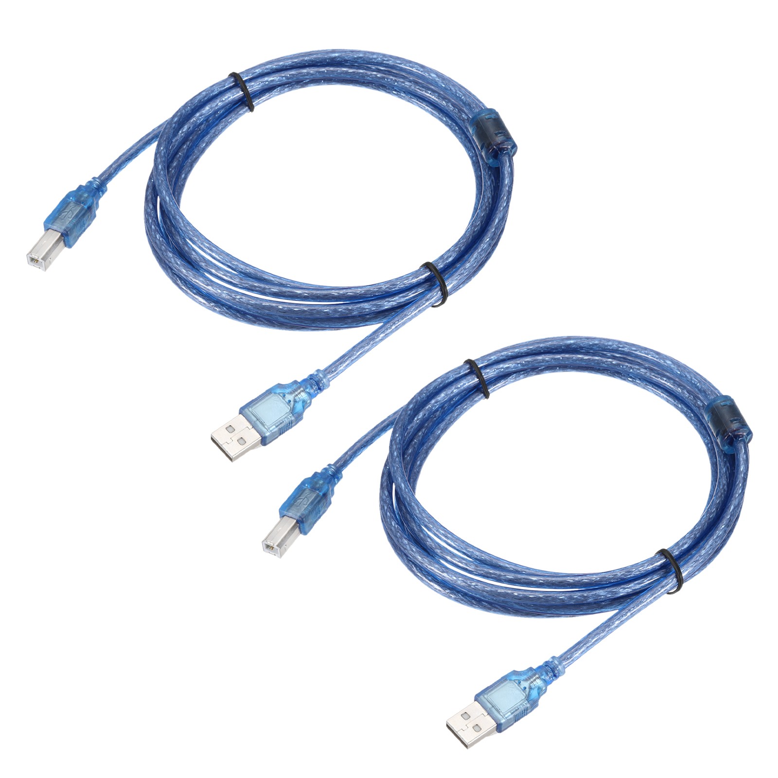 Printer Cable, 9.8ft Square USB A to USB B 2.0 Male Cable Pack of 2, Blue