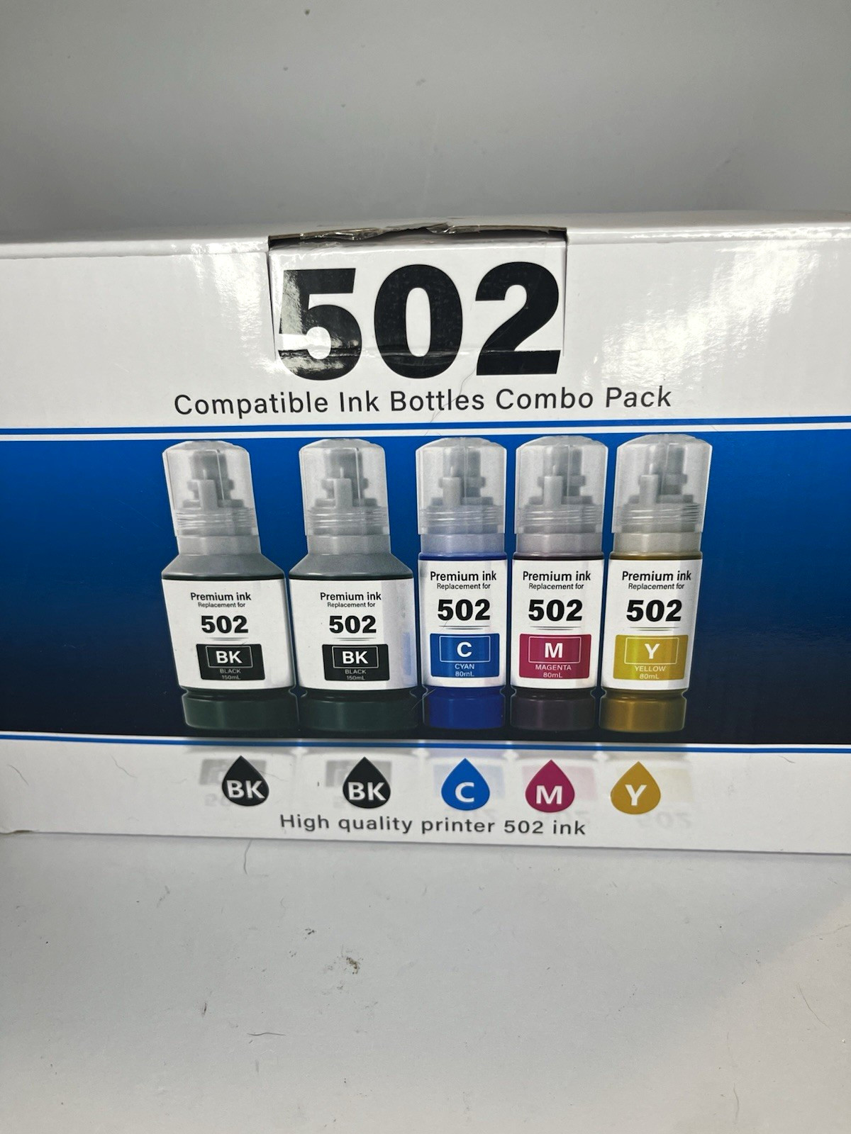 INKROBAT 502 Compatible Refill Ink Bottle 5-Pack BK C M Y for Epson ET