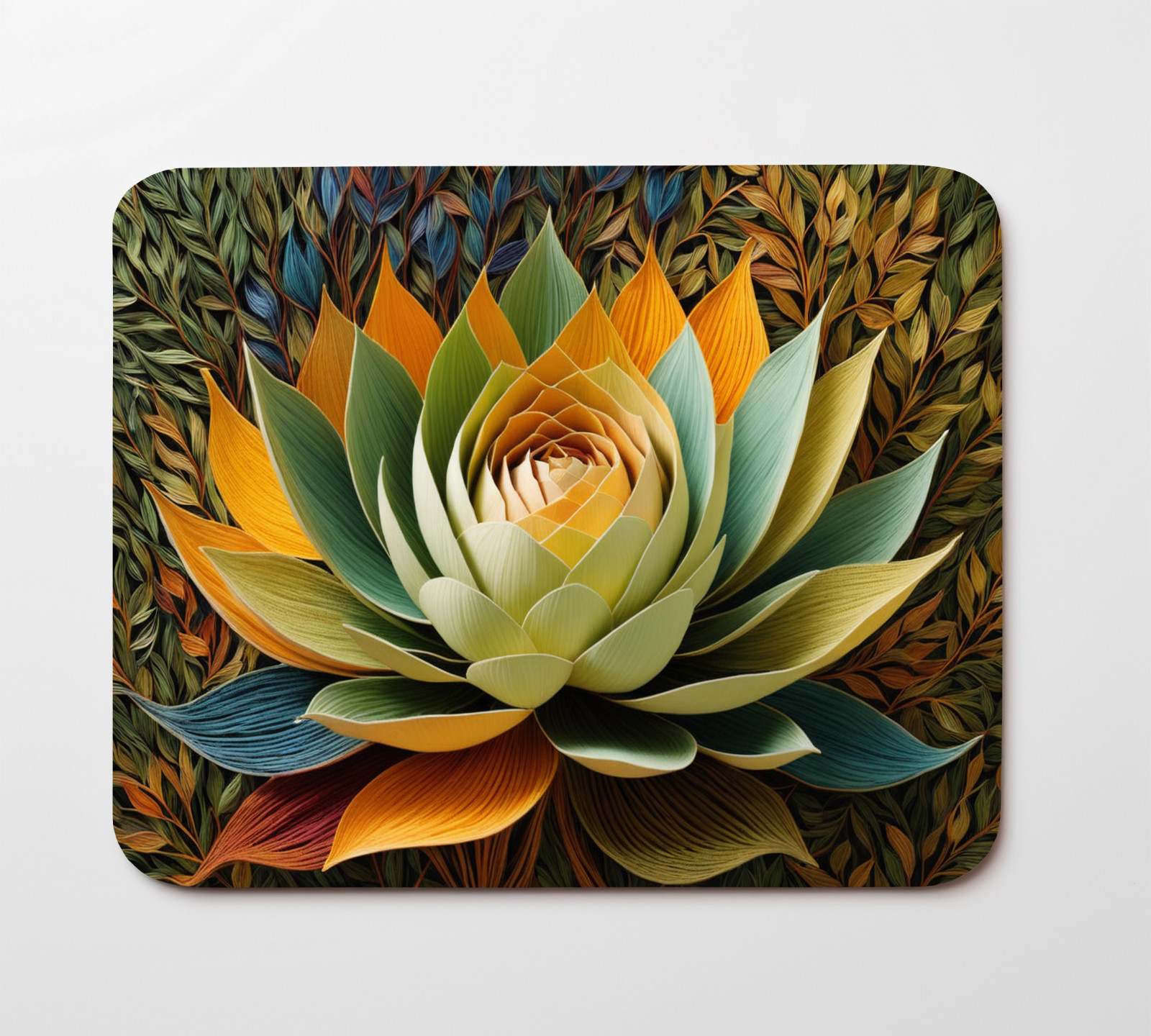 Colorful Flower Mouse Pad 9.5"x8" Non Slip Rubber Bottom Rectangle Mousepad