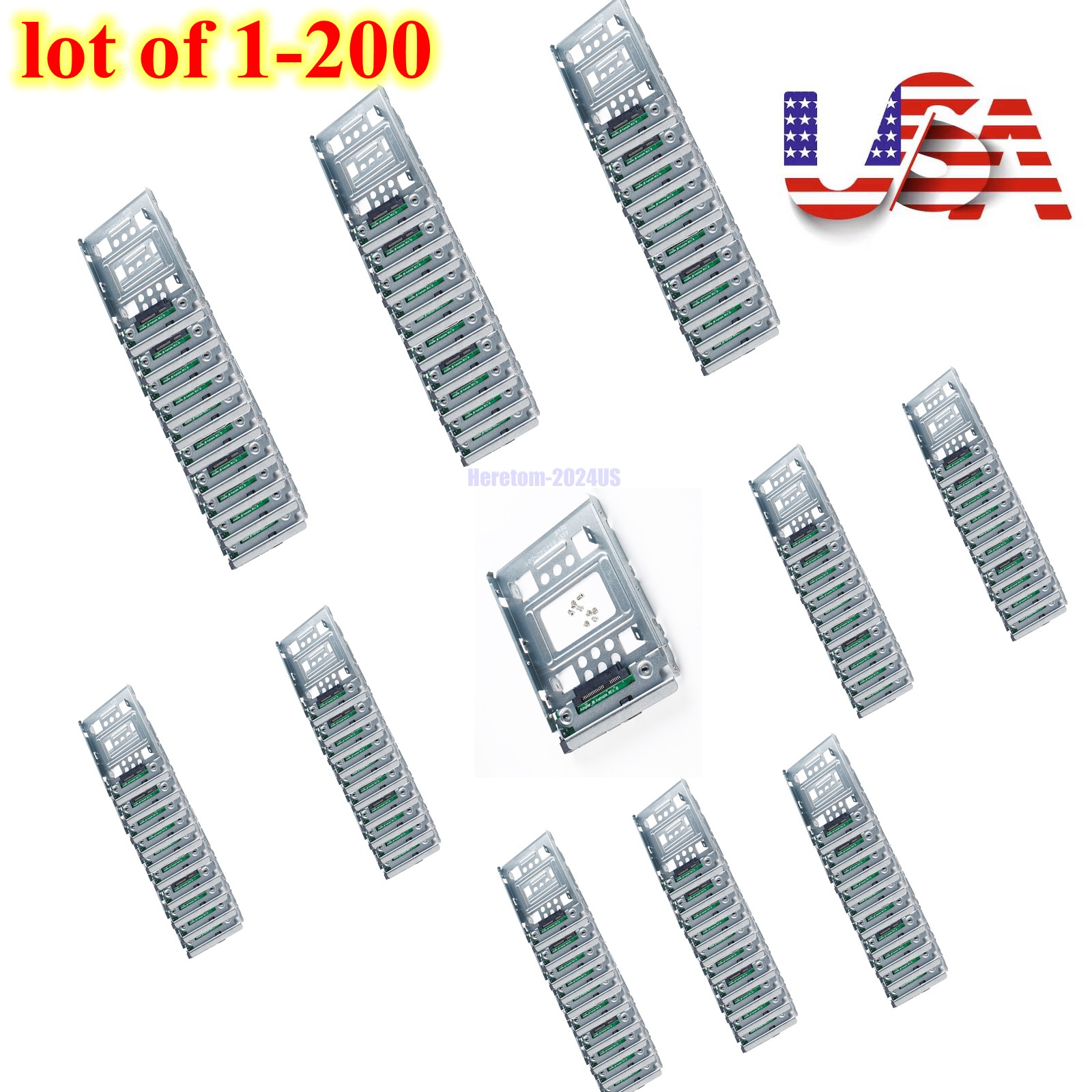 2.5'' SSD to 3.5'' SATA SAS HDD Caddy Adapter Hard Disk Drive Tray Converter Lot