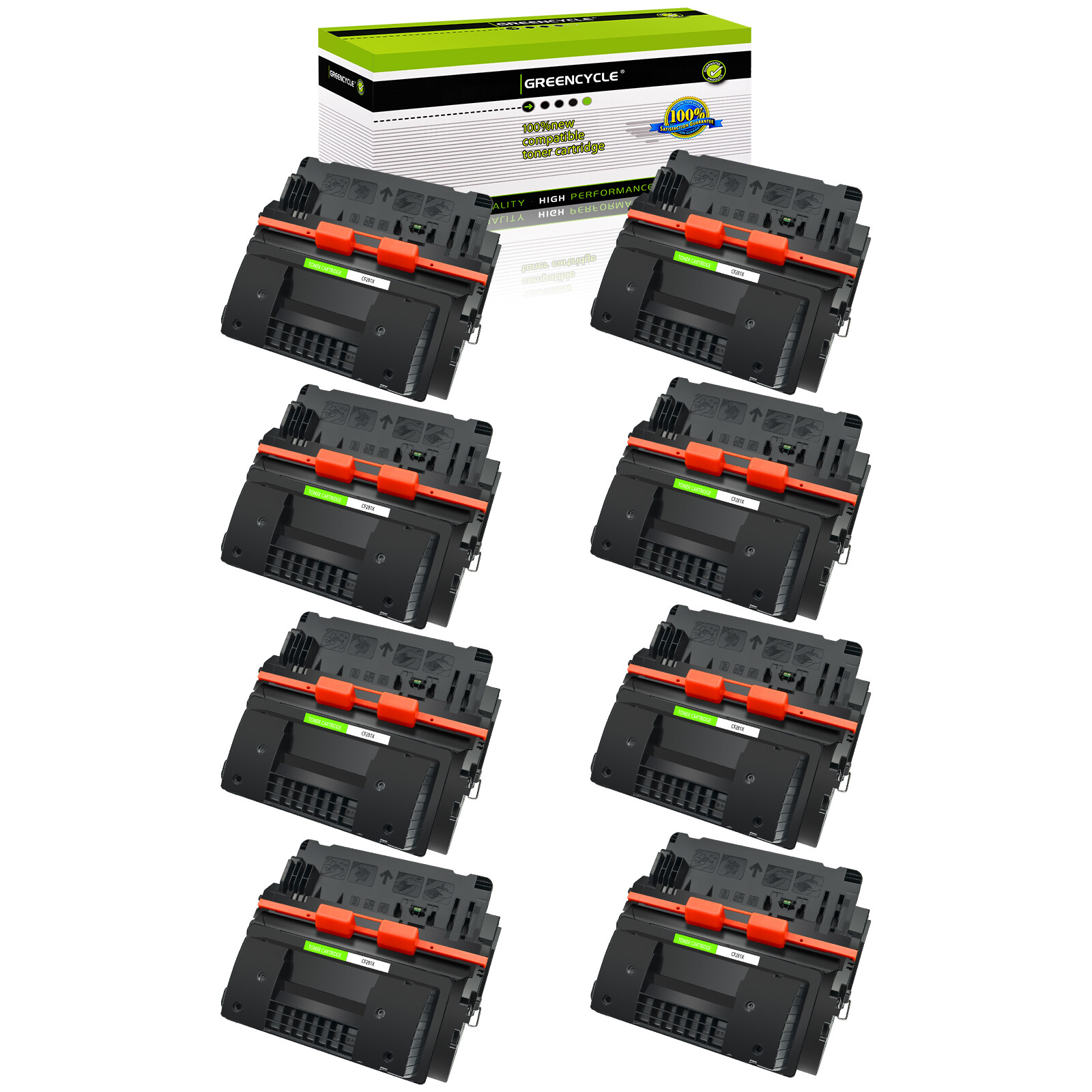 8PK CF281X 81X BK Toner Fits For HP Laserjet MFP M605dn M605x M606dn M630 M630h