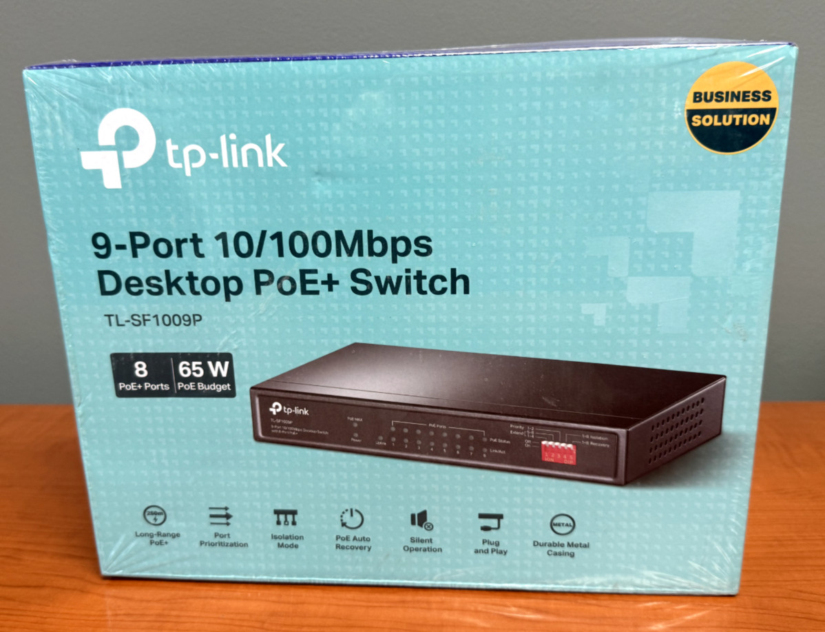 TP-LINK TL-SF1009P 9-Port 10/100Mbps Desktop Switch with 8-Port PoE+ 0160600208