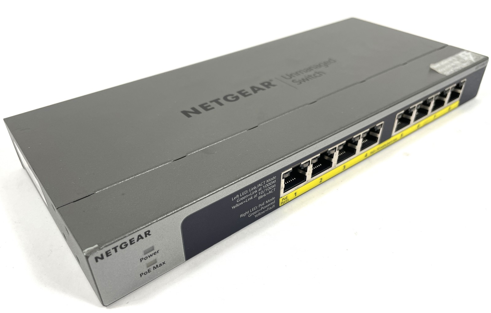NetGear GS108LP 8-Port Gigabit Ethernet PoE+ Unmanaged Switch w/ FlexPoE - NO AC