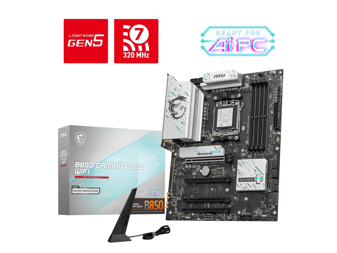 MSI B850 GAMING PLUS WIFI Motherboard, ATX - Supports AMD Ryzen 9000 / 8000 /