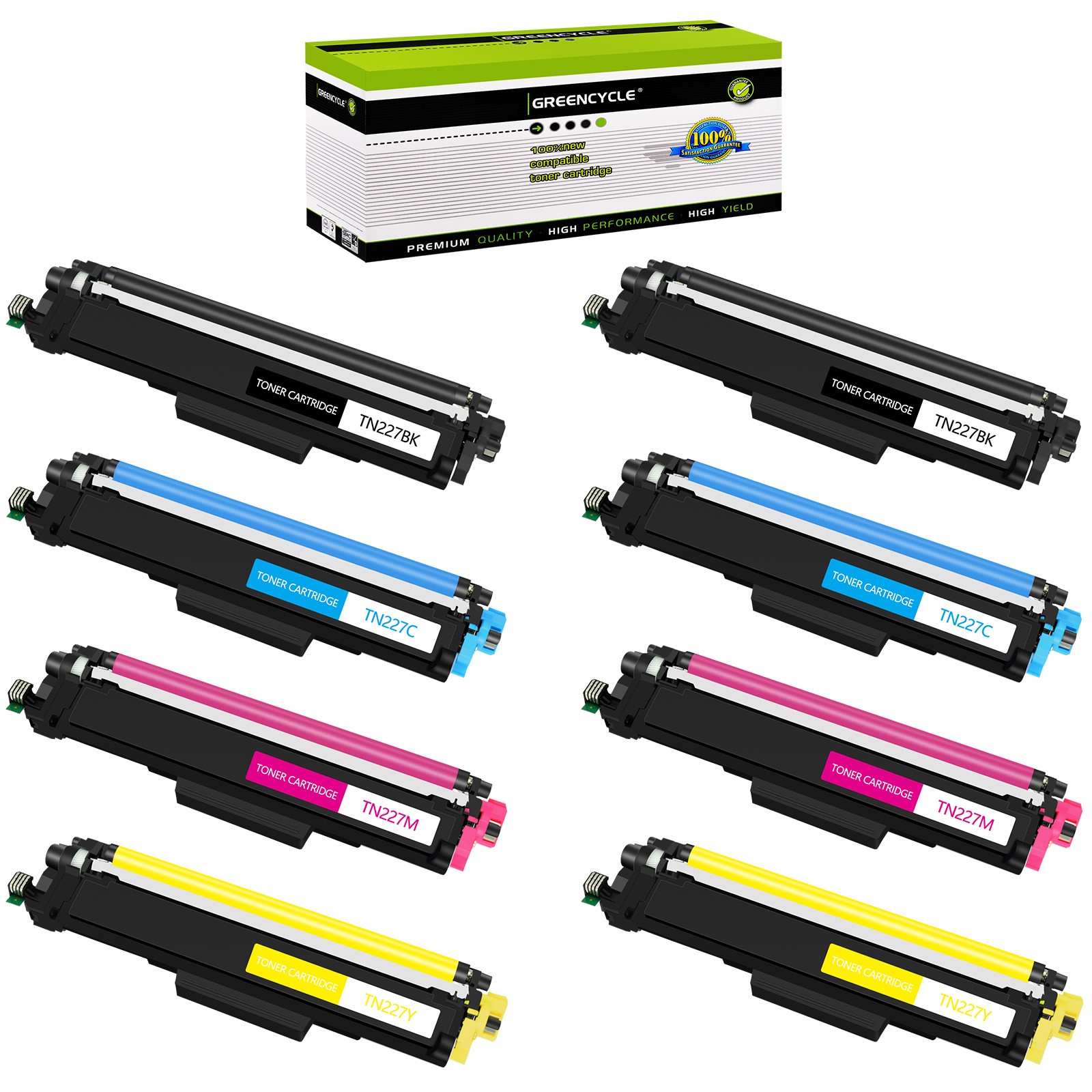 8PK Color TN227 Toner Set Fit for Brother MFC-L3750CDW MFC-L3770CDW DCP-L3510CDW
