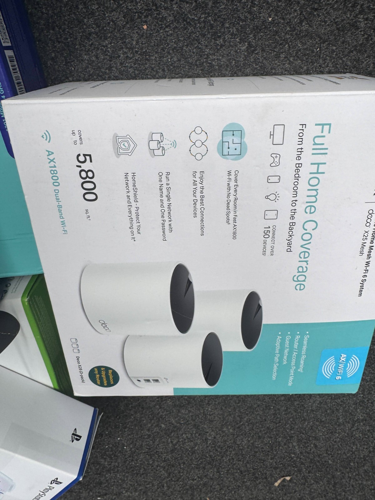TP-LINK Deco X25 AX1800 Wi-Fi 6 Dual-Band Mesh Router, 2x Gigabit LAN - 3 Pack