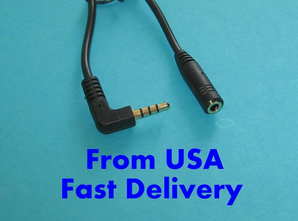 2 Lot 6 ft 3.5mm (1/8") Stereo TRRS 4-Pole Right Angle M to F Extension Cable US