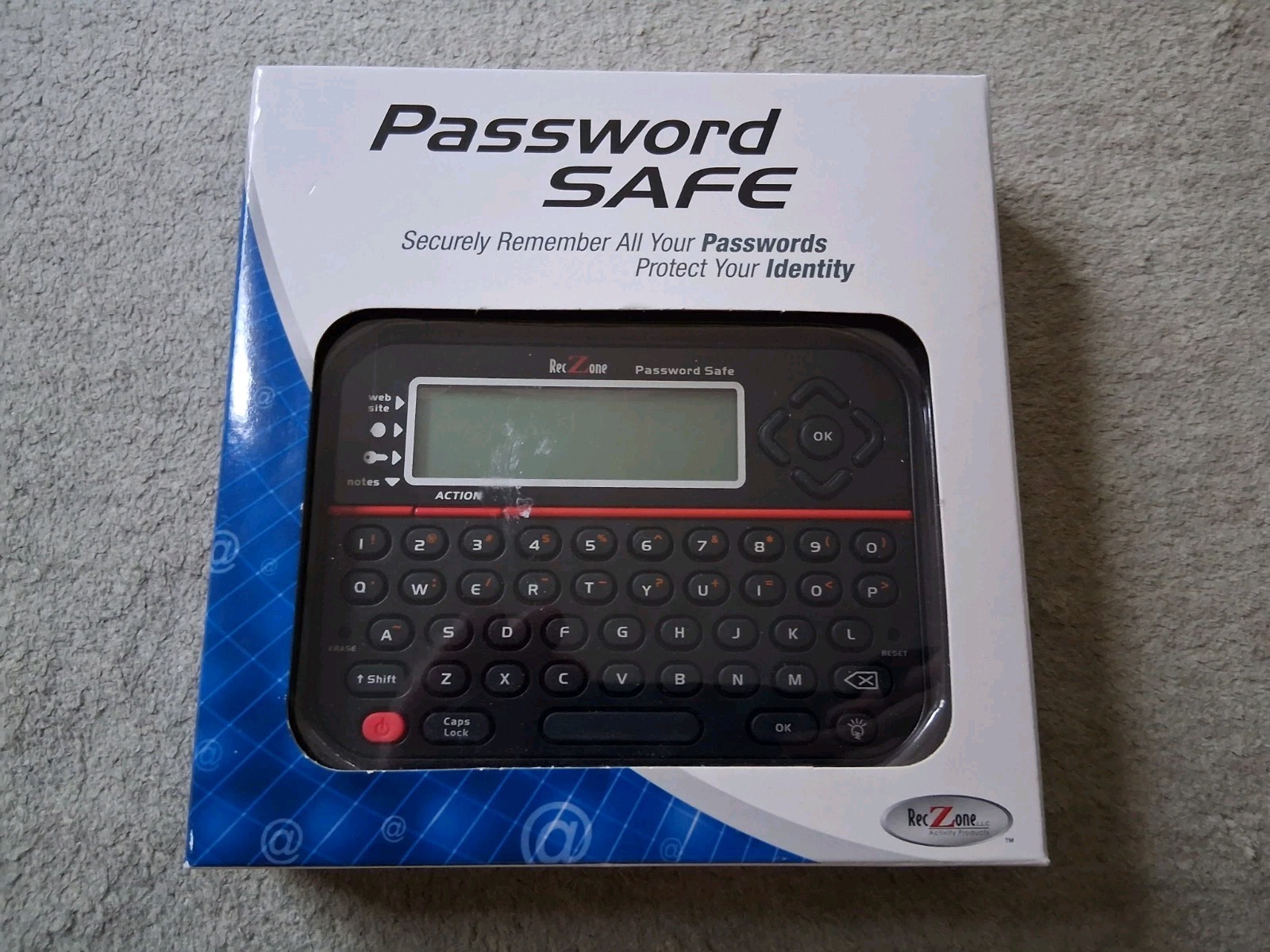 RecZone Password Safe Model 595 Digital Password Organizer NEW
