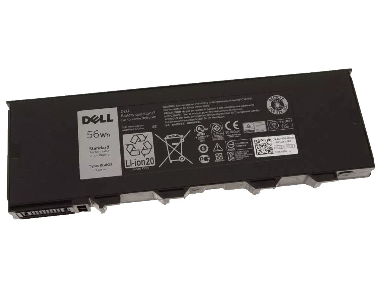 Lot Of 5 DELL 56Wh Original  Battery for Latitude Rugged Extreme 12 7204 USED