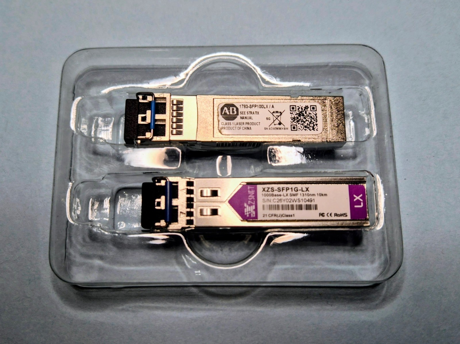 Unused - Allen-Bradley 1783-SFP100FX/A and ZSNET XZS-SFP1G-LX