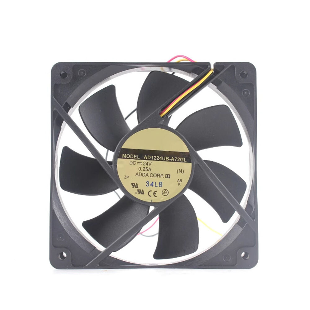 For ADDA Case Cooling Fan DC 24V 0.25A 3-wire 120x120x25mm AD1224UB-A72GL