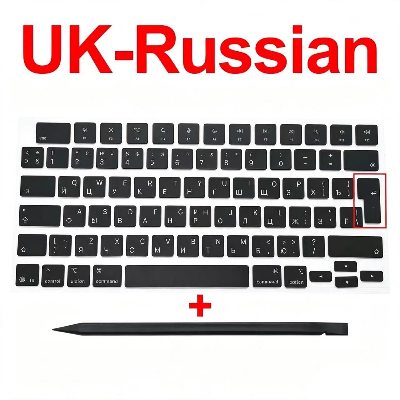 NEW Keycap UK-Russian Layout For MacBook Air 13" M4 A3240 2025 Year Black