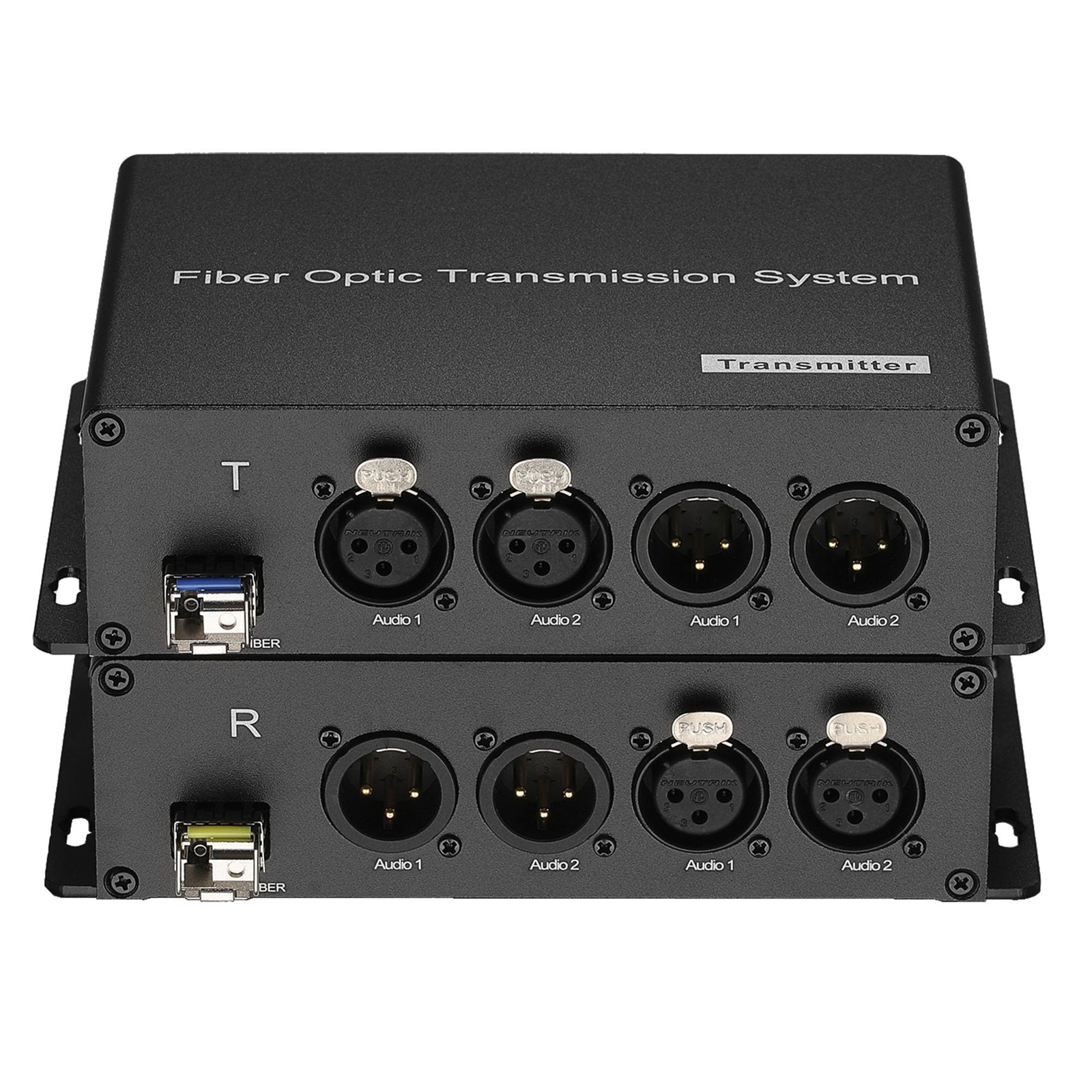 XLR Balanced Audio Over Fiber Optic Extender A Pair- Singlemode Fiber up 20Km...