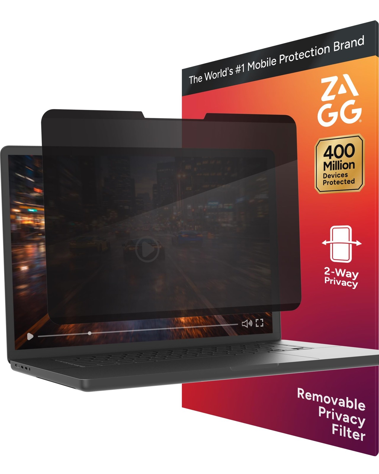 ZAGG 16-Inch Universal Laptop Privacy Filter (16:10), Fingerprint Resistant