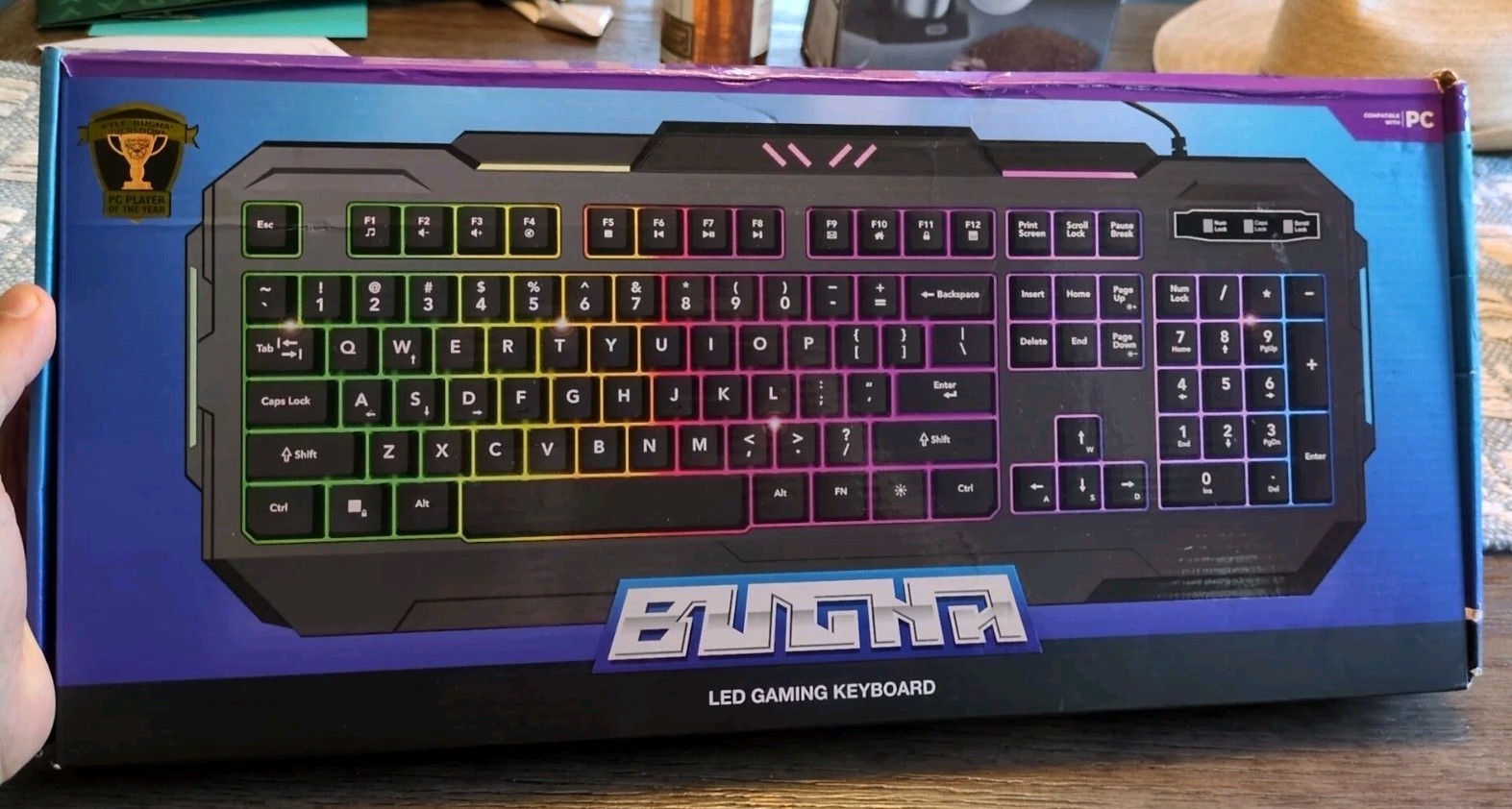 Kyle BUGHA Giersdorf Exclusive RGB LED Gaming PC USB Keyboard NEW 