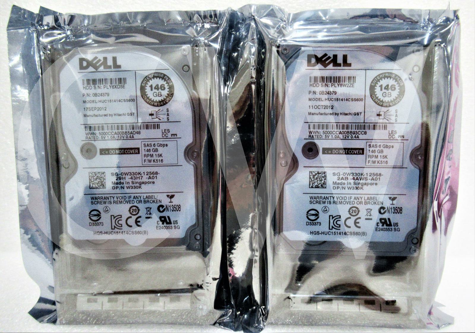 LOT OF 10-Dell W330K HUC151414CSS600 146GB 15K RPM 6Gb/s 2.5" SAS HDD Hard Drive