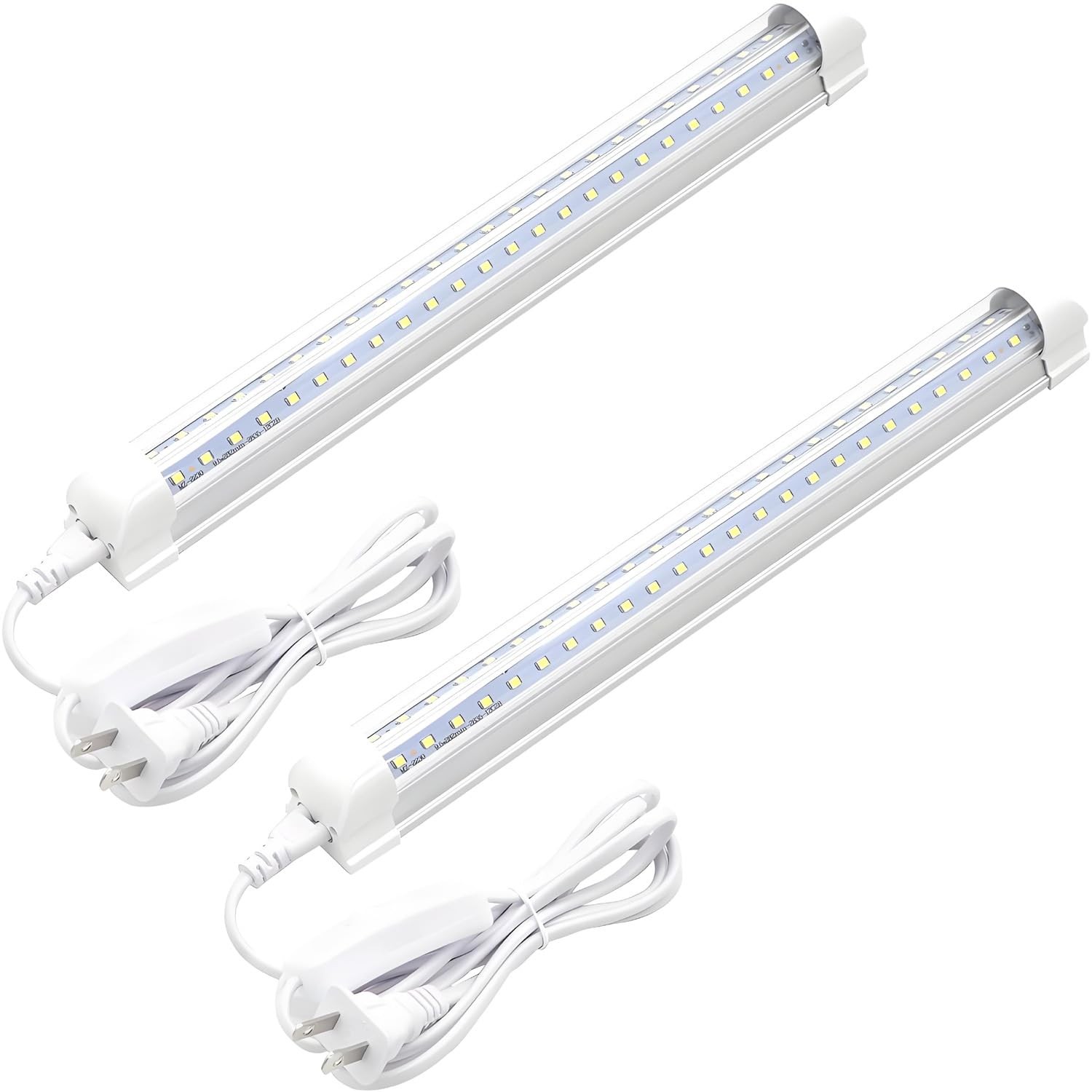 T8 V Shape Integrated Single Fixture 1FT LED Tube 1080lm 6000k White 2 Pack
