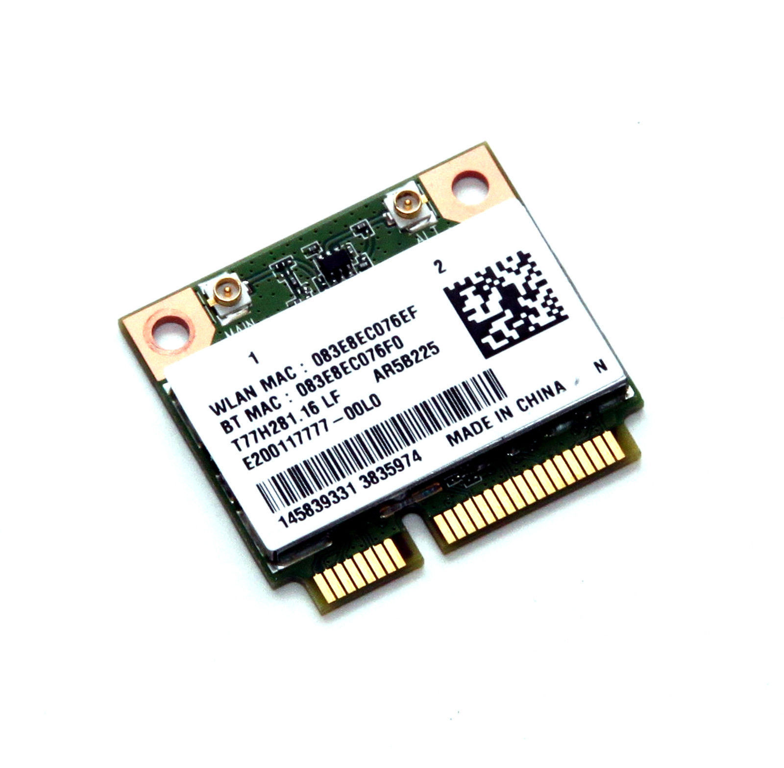 ASUS AW-NB126H ATHEROS AR5B225 ADVANCED-N MINI-PCIE WIFI W/BLUETOOTH CARD