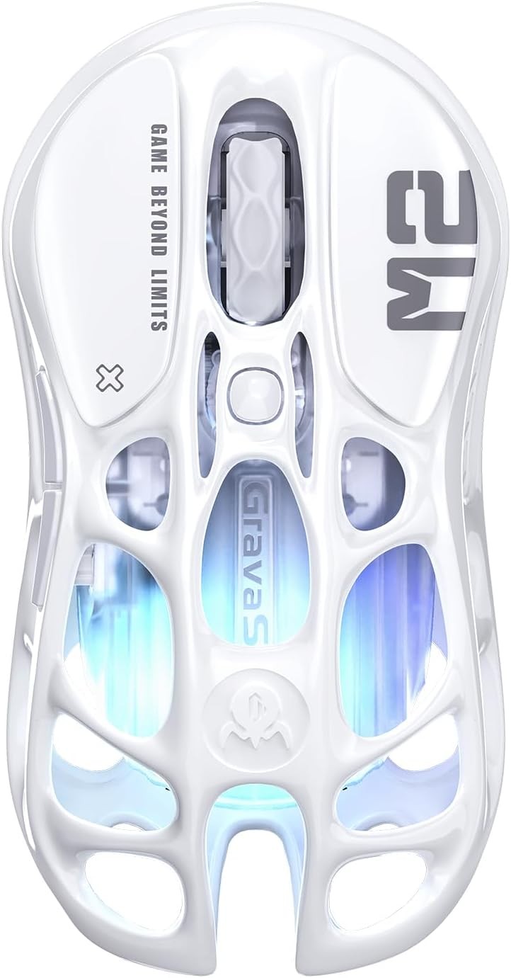 GravaStar Mercury M2 Wireless Tri-Mode Gaming Mouse 85H Battery Hollow Design
