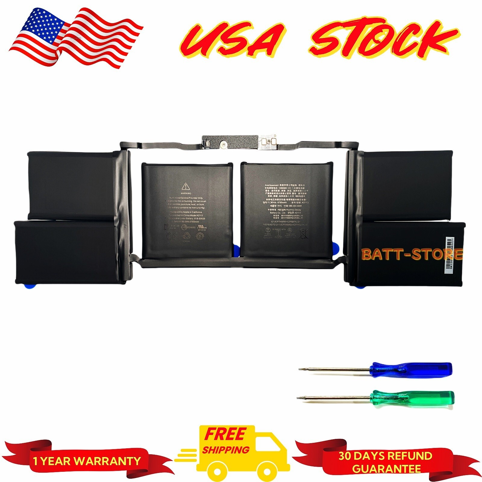 A2113 ORIGINAL New Battery For MacBook Pro 16" 2019 2020 Model A2141 EMC 3347