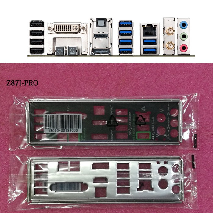 For Asus Z87I-PRO & Z87I-DELUXE Shield IO I/O Rear Baffle Backplate Motherboard