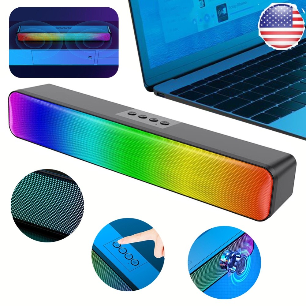 RGB Wireless Speaker Bluetooth-Compatible Wireless Speaker Double Speaker for PC