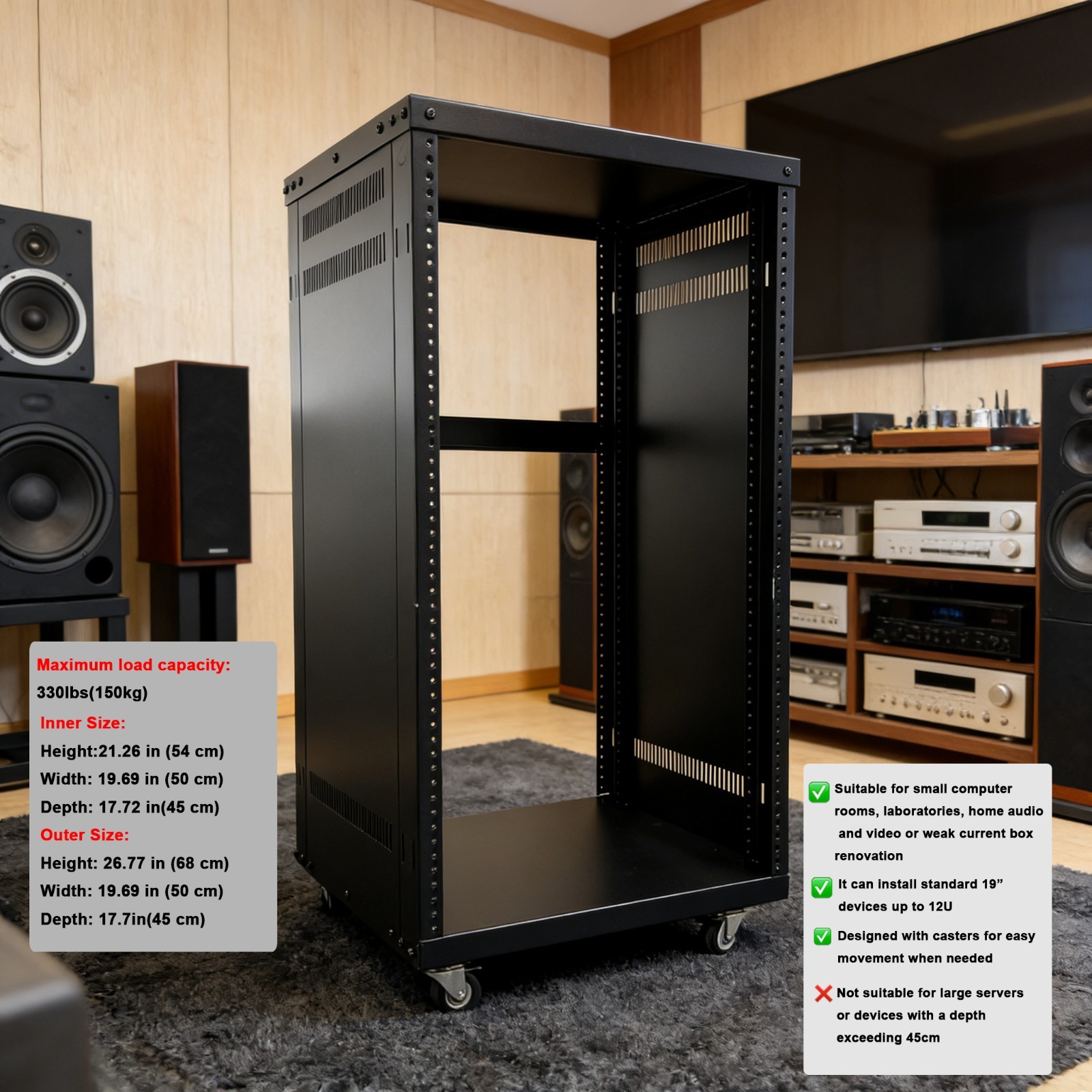 Multi-Use 12U Steel Server Rack 12U Iron Cabinet Professional Cabinet Simple Cab