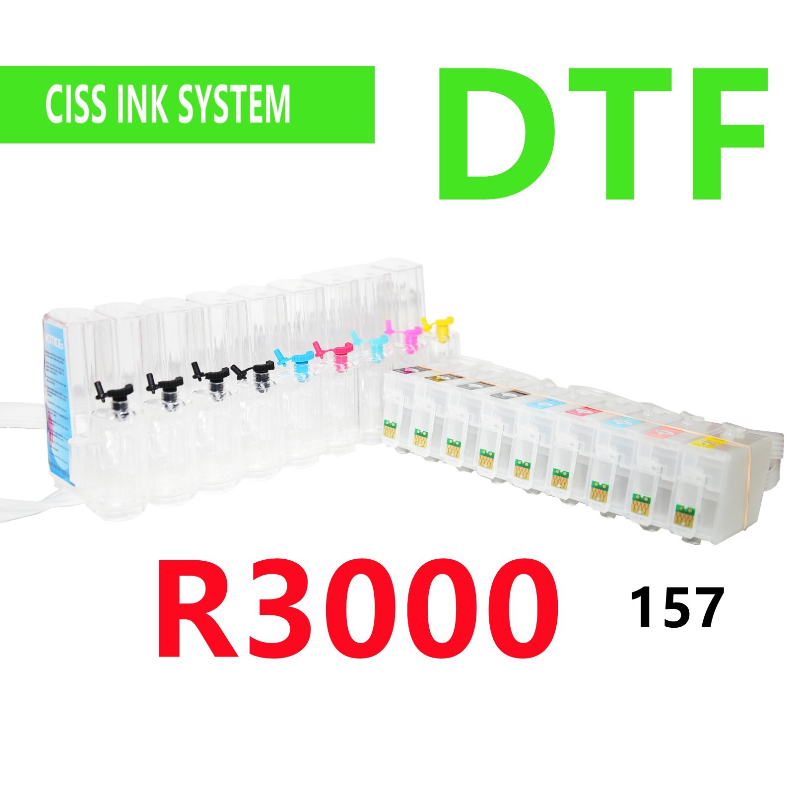 Refillable Empty Cis ciss ink system for Stylus R3000 Printer  DTF Printing **