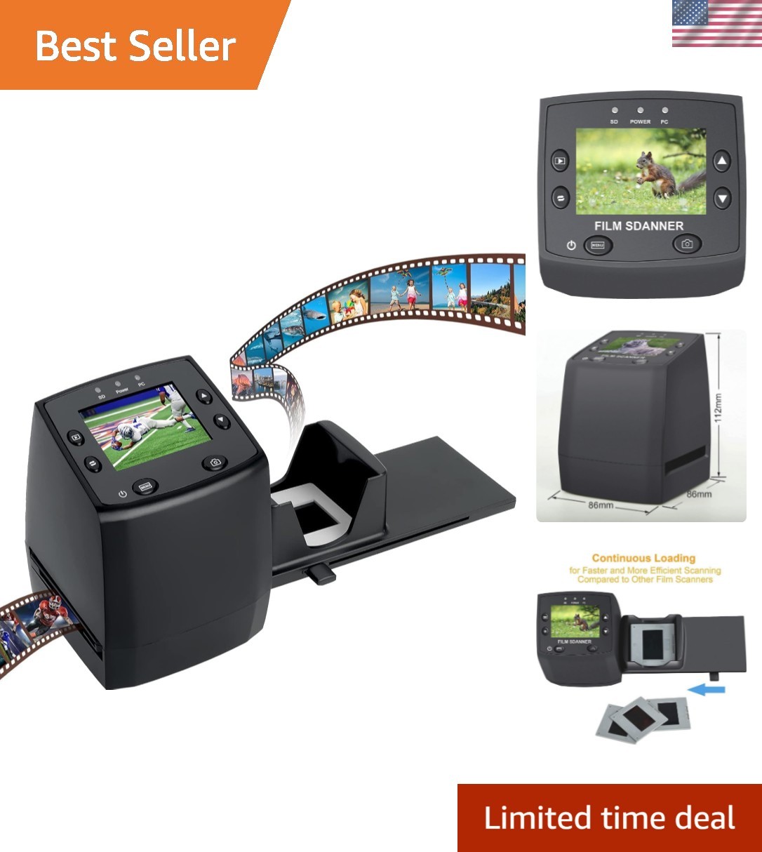 135 Film Negative Scanner High Resolution Slide Viewer,Convert 35mm Film &Sli...