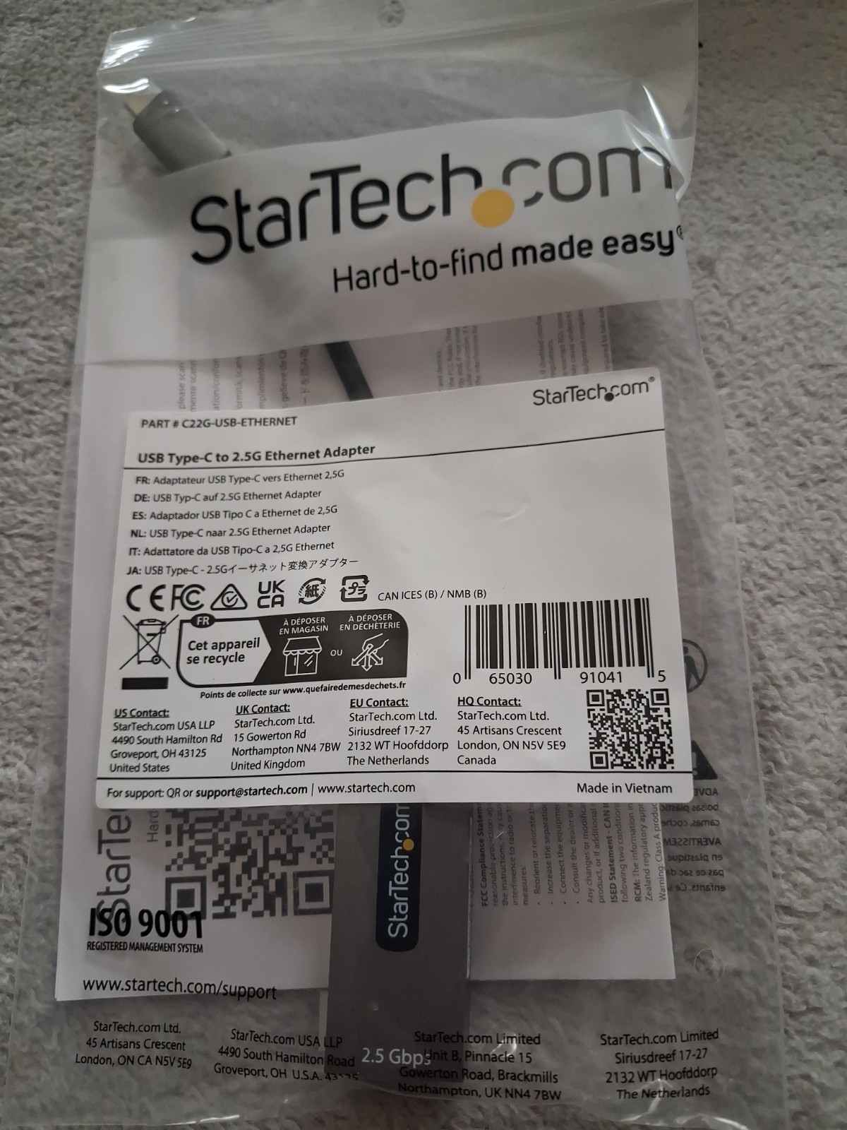 StarTech USB Type C Ethernet Adapter 