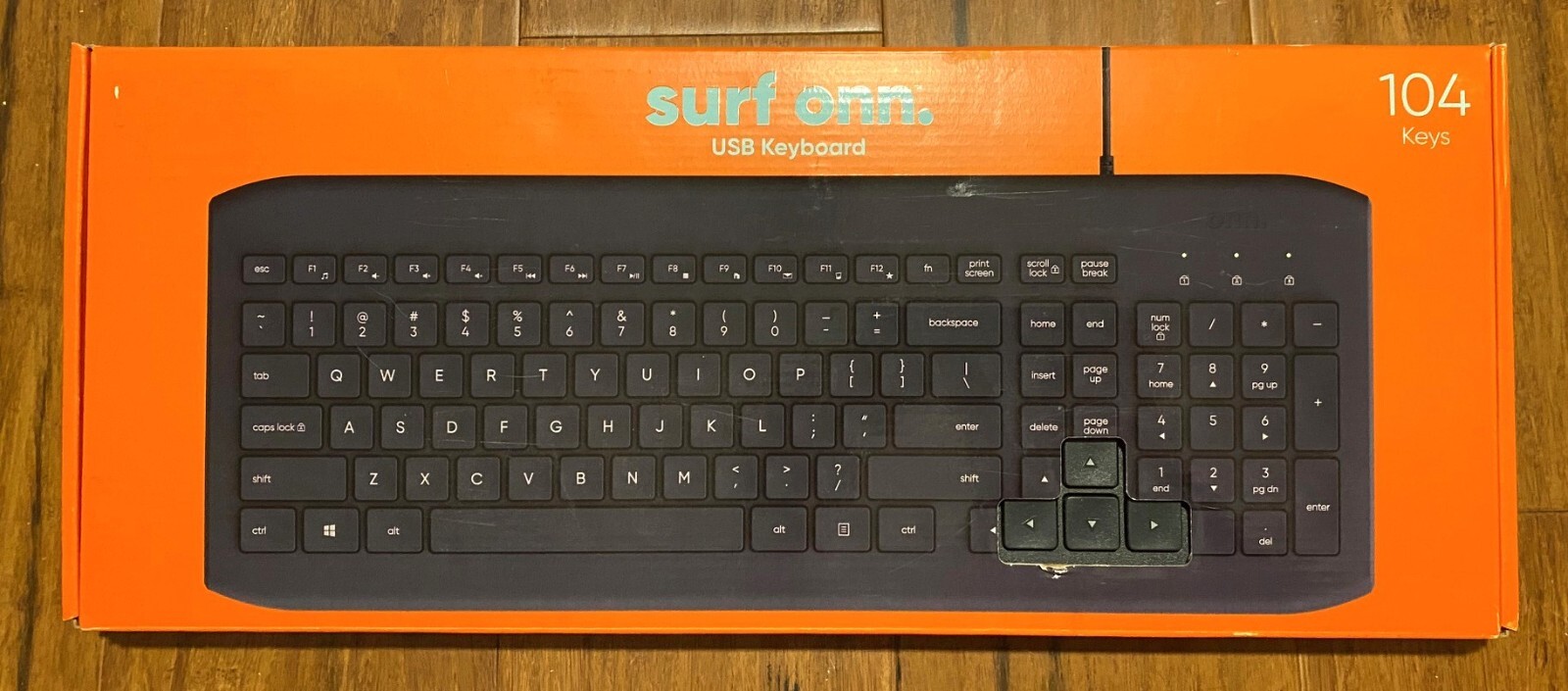 Wired USB Keyboard Surf Onn, 104 Keys. In Original Box. Guaranteed
