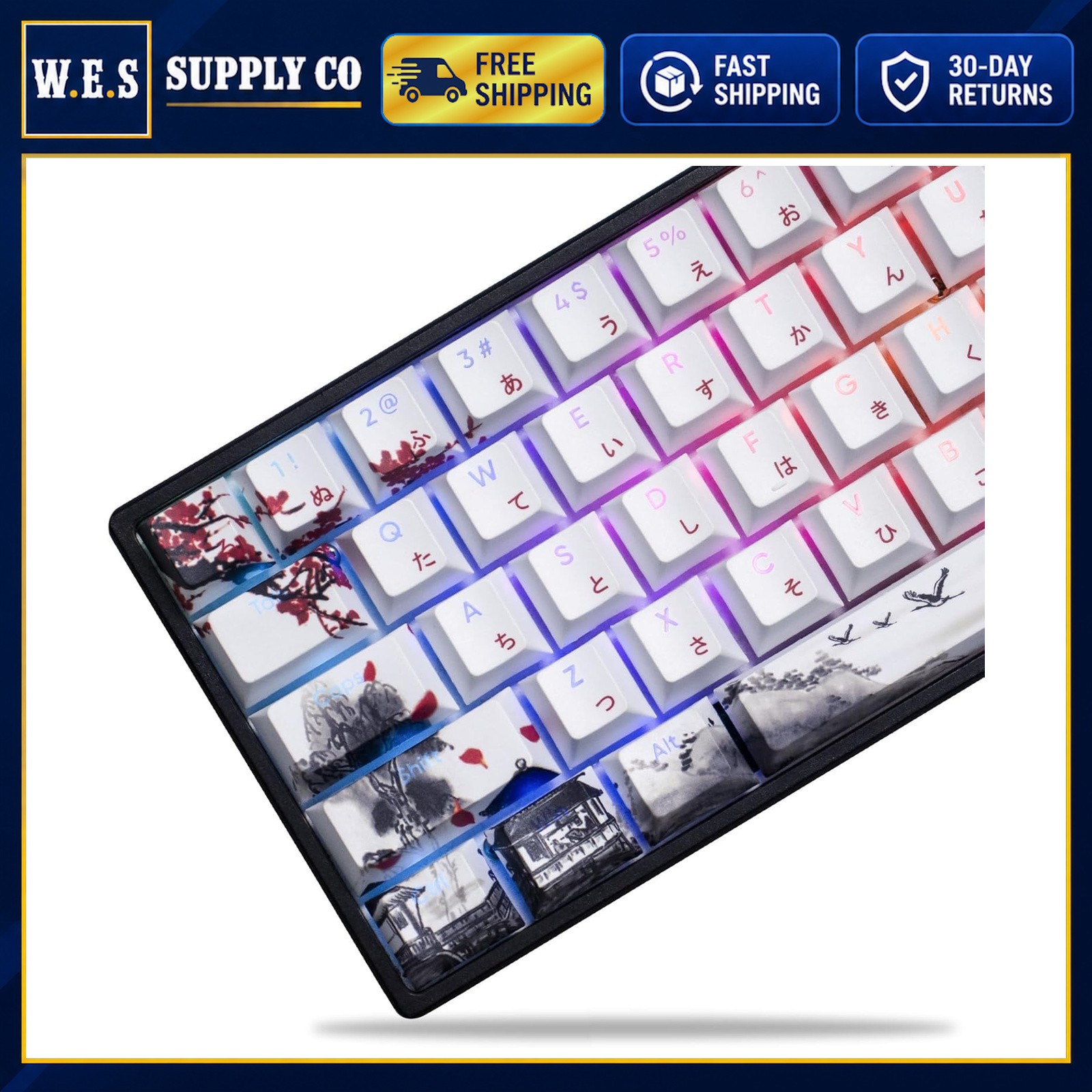 Keycap Set 127 Keys PBT Double Shot Cherry Profile Compatible with Mechanical