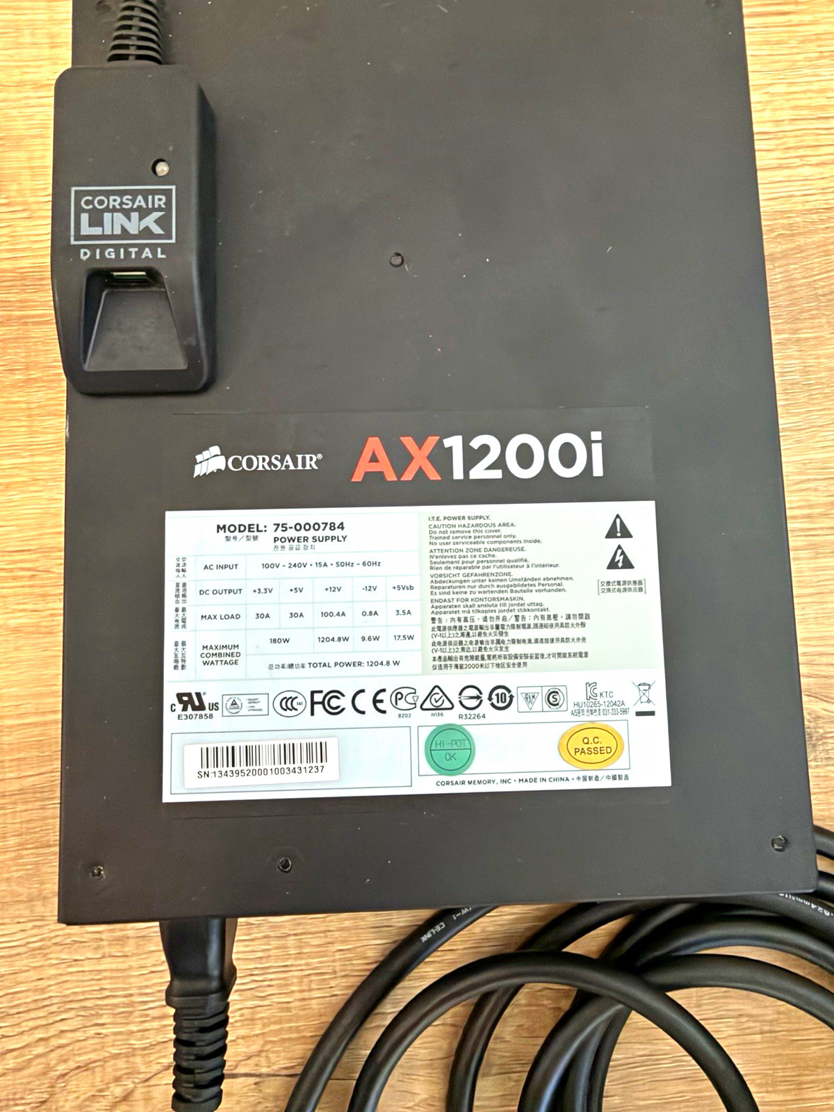 Corsair AX1200i 1200W ATX Digital Modular PSU