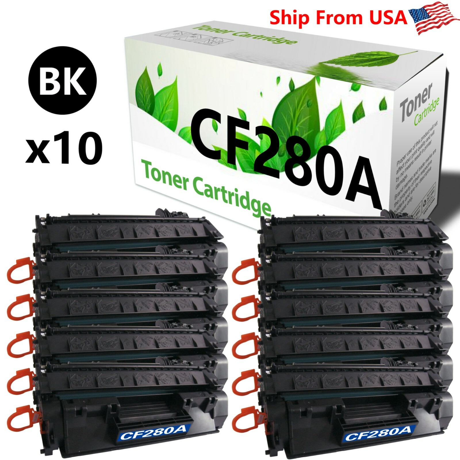 10PK CF280A 280A Toner Cartridge for Laser Jet Pro 400 M401n M401d M401dw
