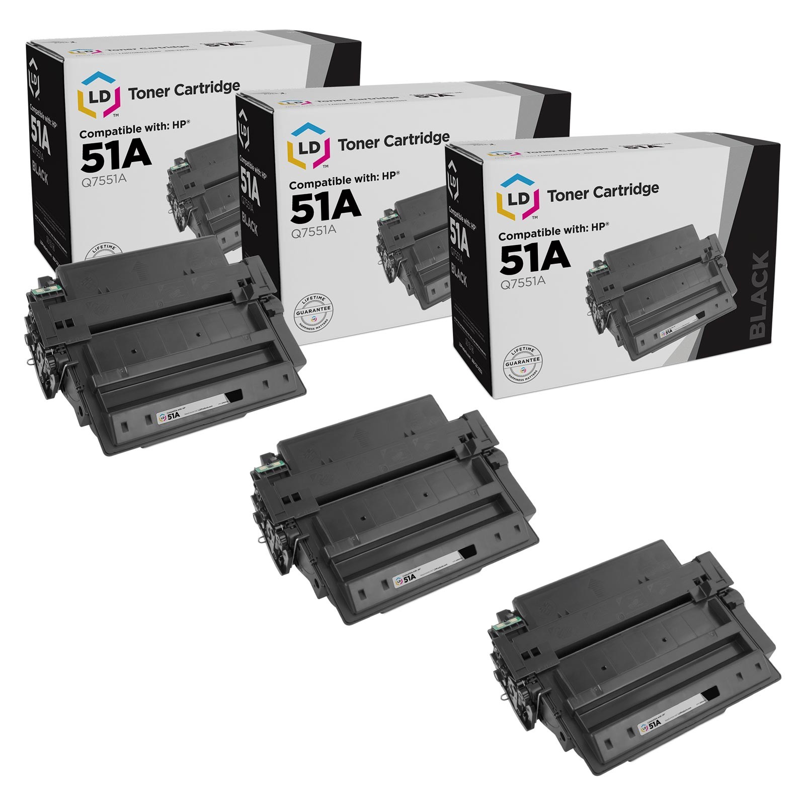 LD  Reman Replacement Toner for HP Q7551A HP 51A Blk 3pk