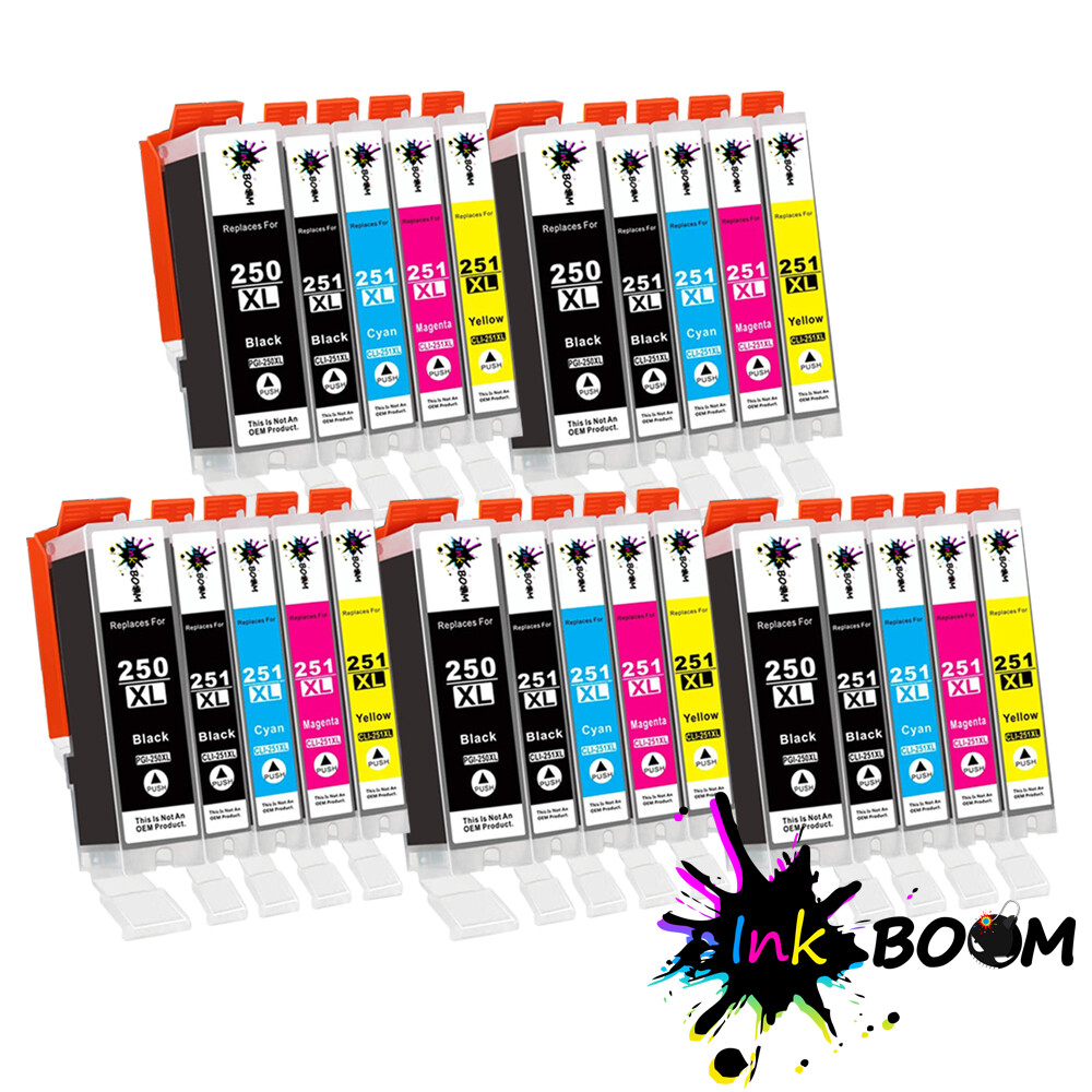 25 Ink Cartridge for PGI-250 CLI-251 PIXMA MG5620 MG6320 MX722 MX922