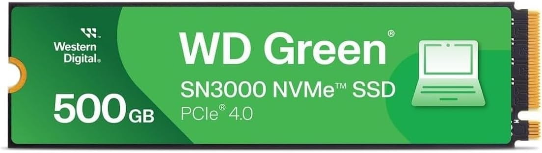 WD Green SN3000 500GB NVMe Gen4 PCIe M.2 2280 Internal SSD WDS500G4G0E