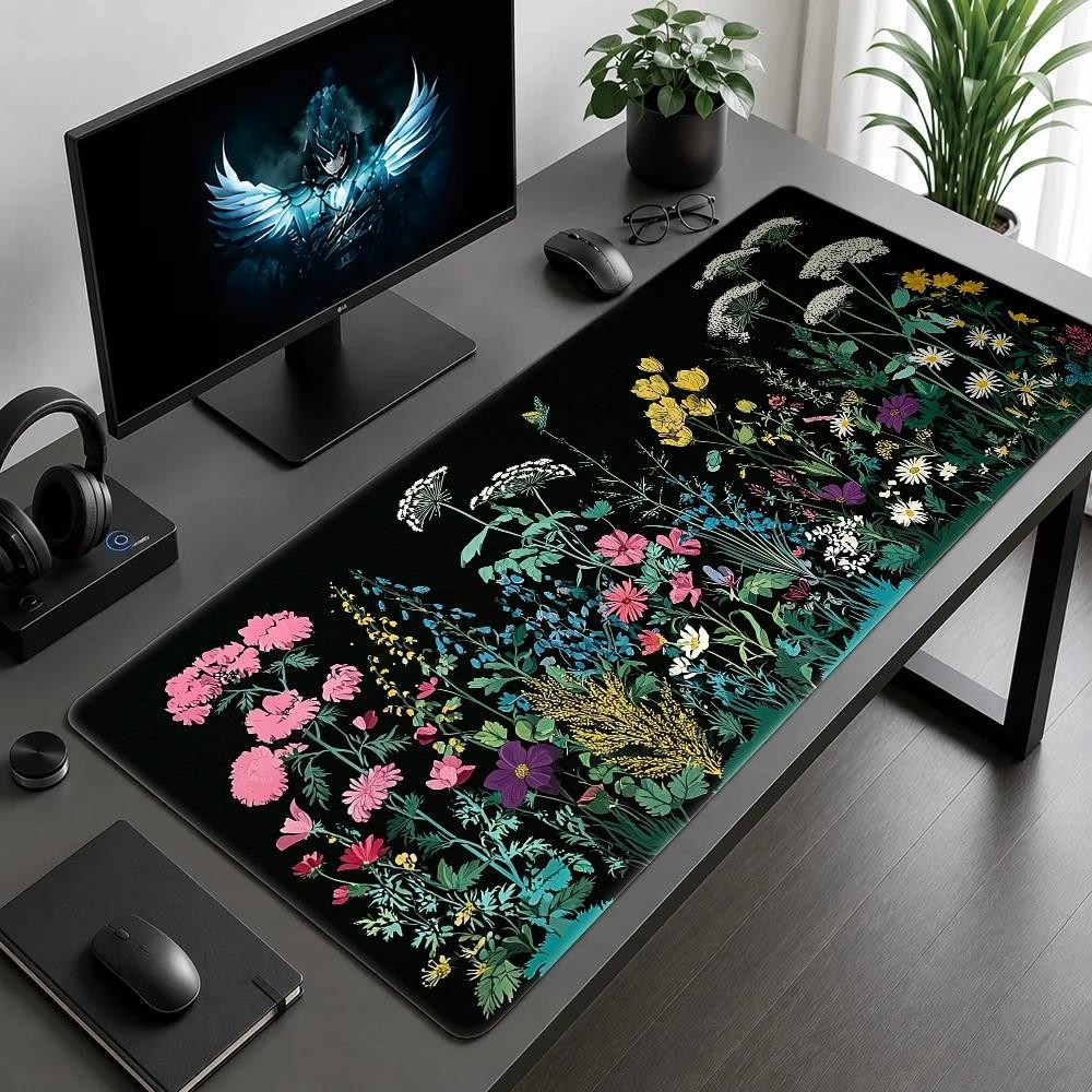 1pc Multi-Size Rubber Mouse Pad 2D Flat Durable Anti-Wear Floral Pattern Mouse