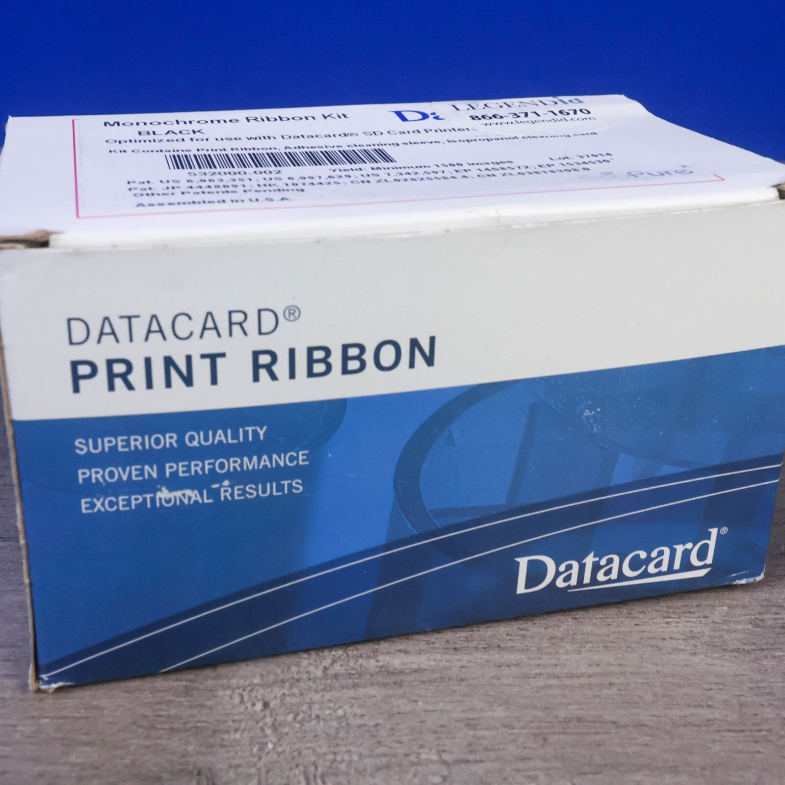 532000-002 DATACARD Black Monochrome Ribbon Kit - 1,500 prints NEW~