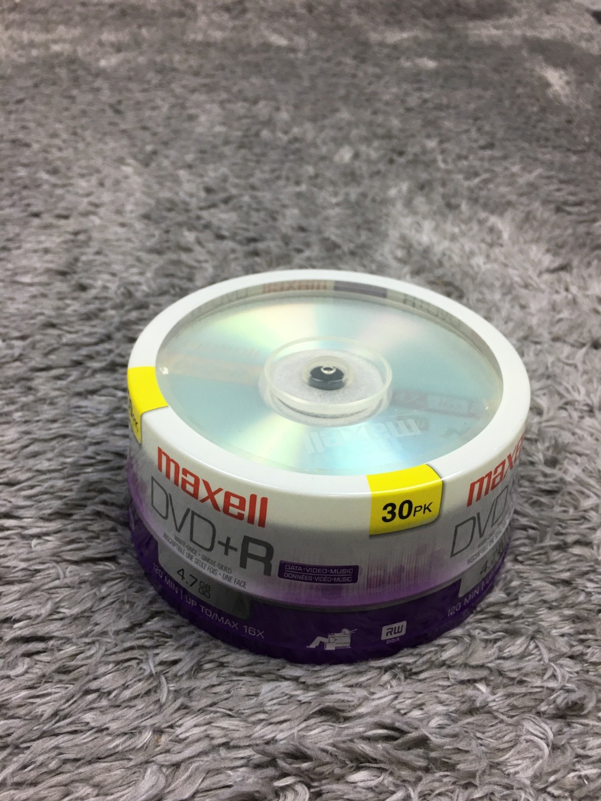 Maxell DVD+R 16X  4.7GB  120-Min 30-Pack  Spindle New/Sealed