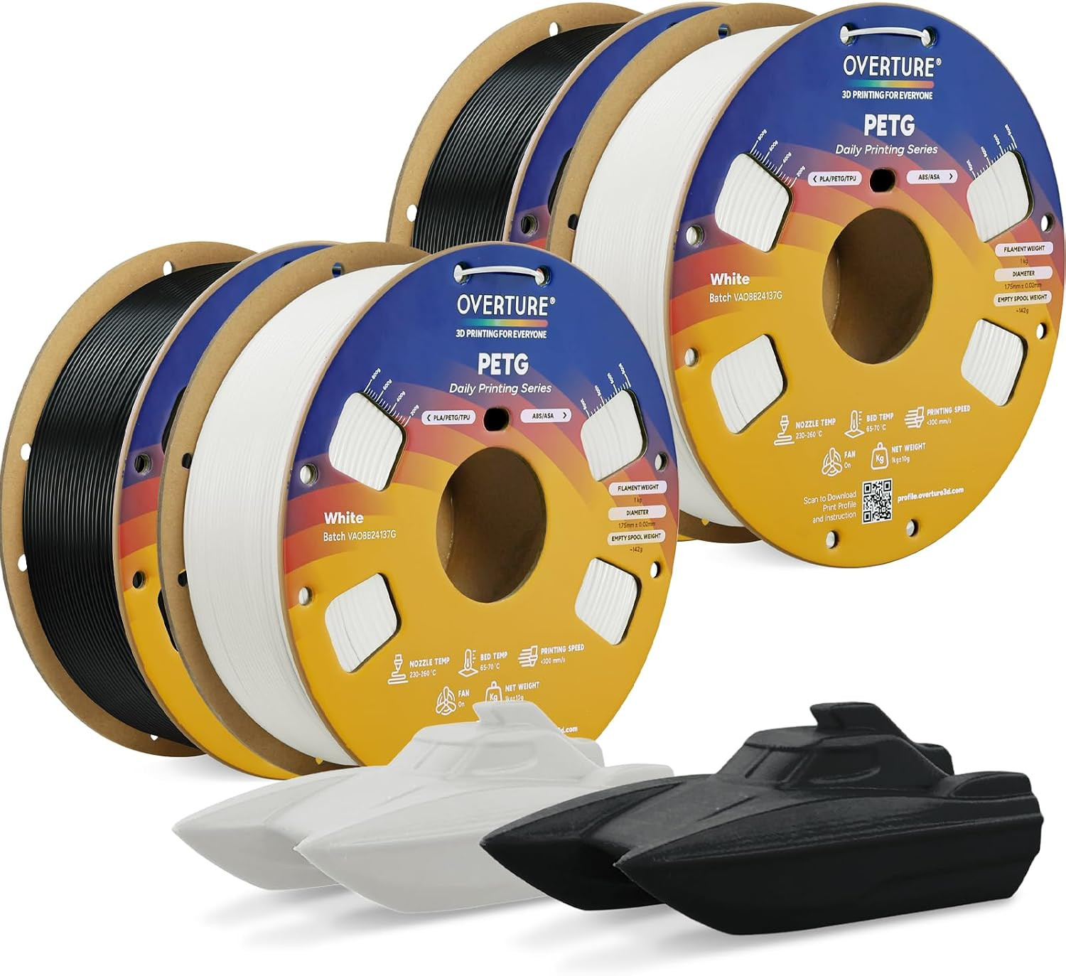 4KG Bundle High Speed PETG Filament 1.75mm, 3D Printer Filament